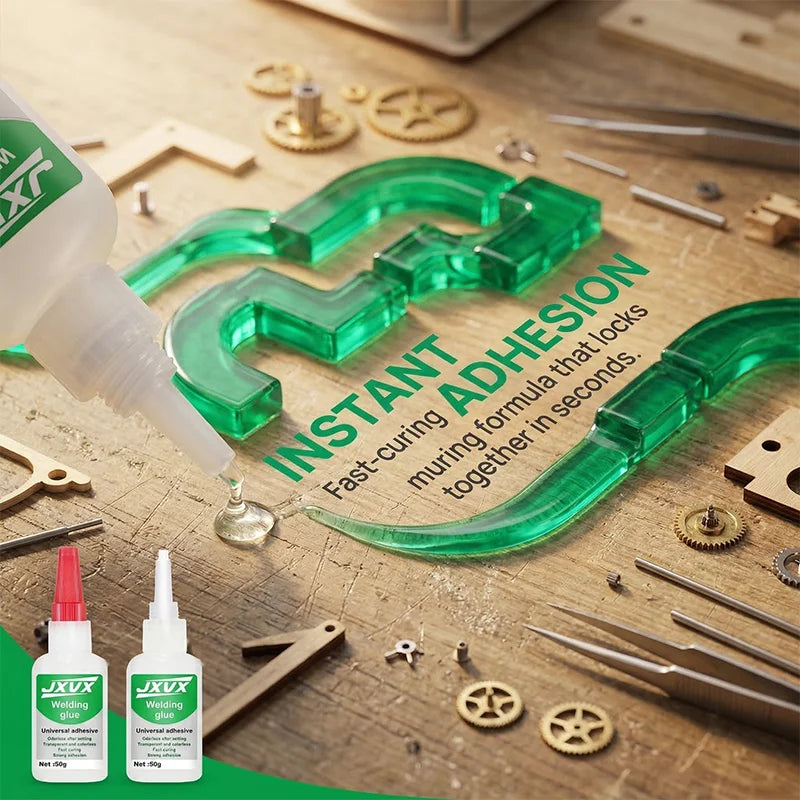5Pcs 50g High Strength Welding Super Glue Oily Glue Universal Adhesive Instant Glue for Metal Resin Glass Wood DIY Transparent Quick Repair Tool