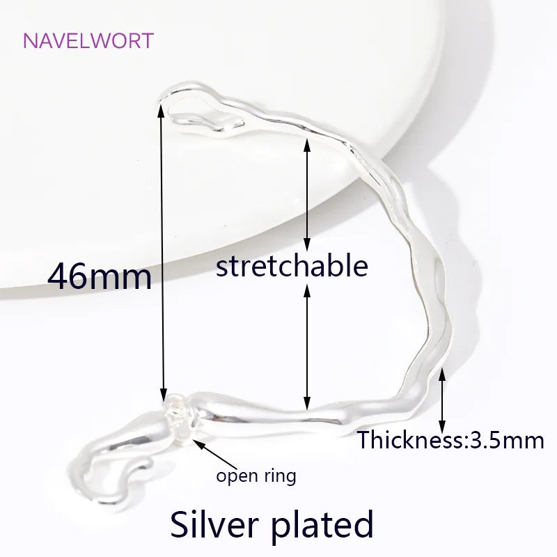 18K Gold Plated Brass Irregular Half Bracelet Connector Curved Tube For DIY Necklace Jewelry Making Connecting Accessories