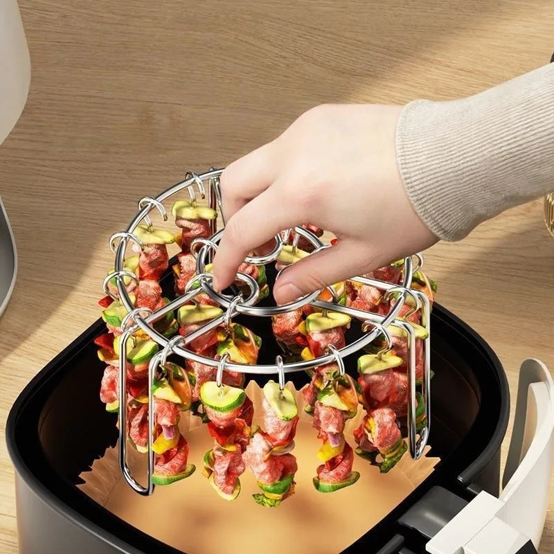 Stainless Steel Vertical Grill Rack Detachable String Grill Vertical Barbecue Skewer Bracket 12/24/36/48 Skewer Holder