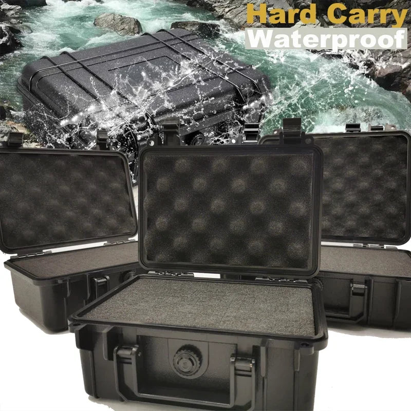 Heavy Duty Waterproof Hard Tool Case 360x270x190mm with Sponge Insert Safety Storage Box for Tools Instruments Tool Storage Box
