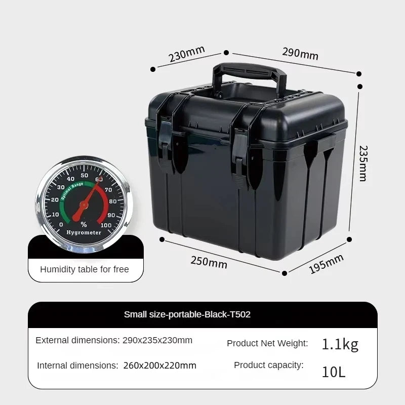 290x235x230mm Toolbox Multifunctional Moisture-proof Camera Protection Storage Box Photography Equipment Drying Hard Case 10L