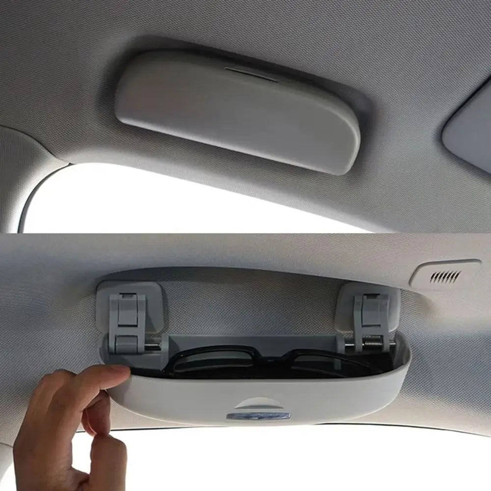 Universal Plastic Car Glasses Case Practical Suitable Sunglasses Holder Black Beige Spectacles Box Accessories