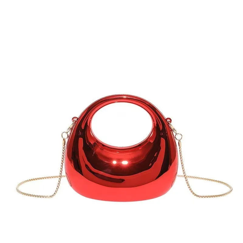 Mini Golden Evening Bag Purses and Handbags Luxury Designer Shoulder Bags Funny Shape Party Wedding Acrylic Shiny Clutch Purse