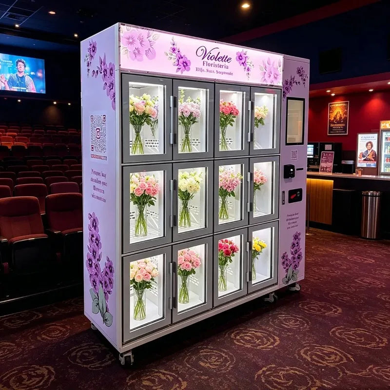 Smart Flower Vending Machine Customized 24 Hours Self Service Equipment For Floral Bouquet Commercial Sale