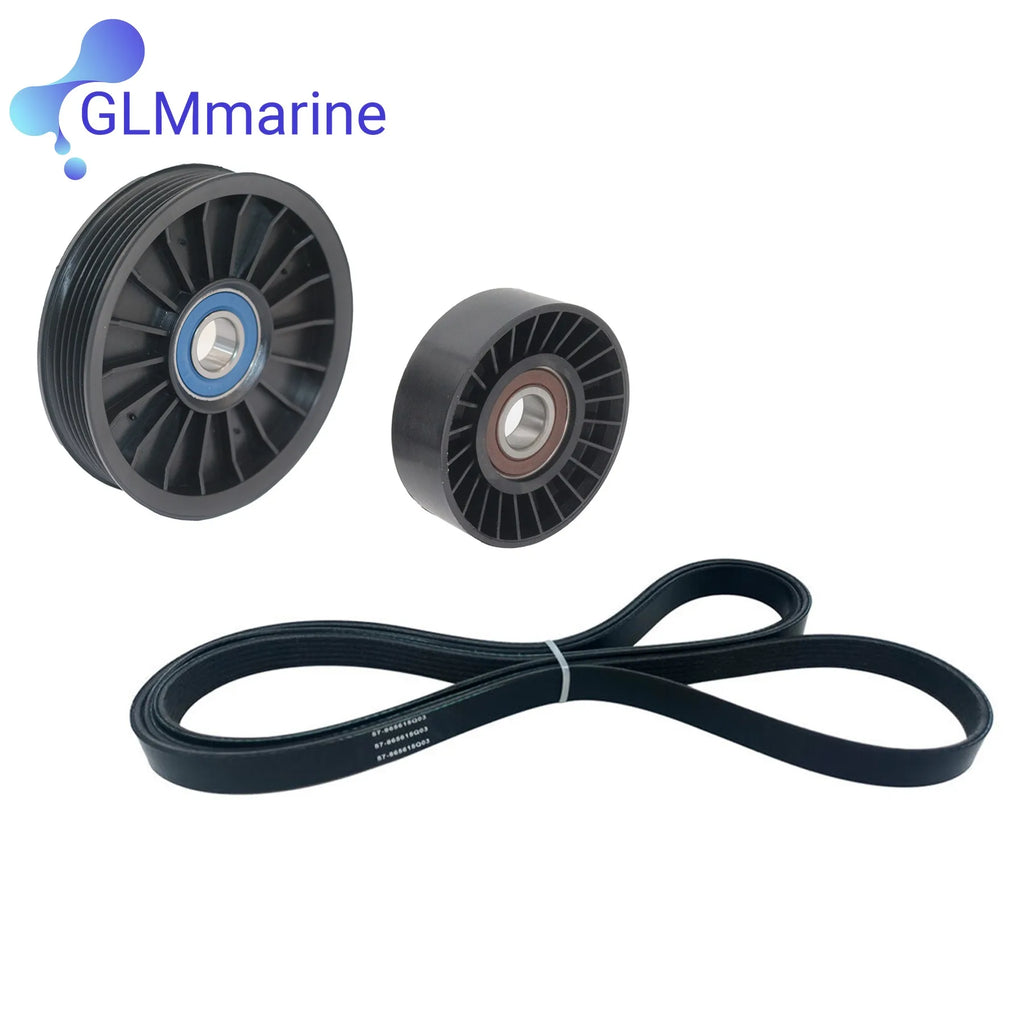 For Mercruiser V6 V8 Serpentine Belt Idler PULLEYet 8M S6500024 4.3-6.2 L MPI Pulleys w/ Belt 862087A1 865598 864625T 865615Q03