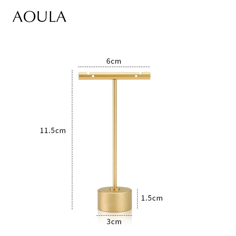 Luxury Dangle Earrings Display Metal Rack T Bar Stand Ring Jewelry Hanger Organizer Ear Studs Storage Holder Shelf Store Selling