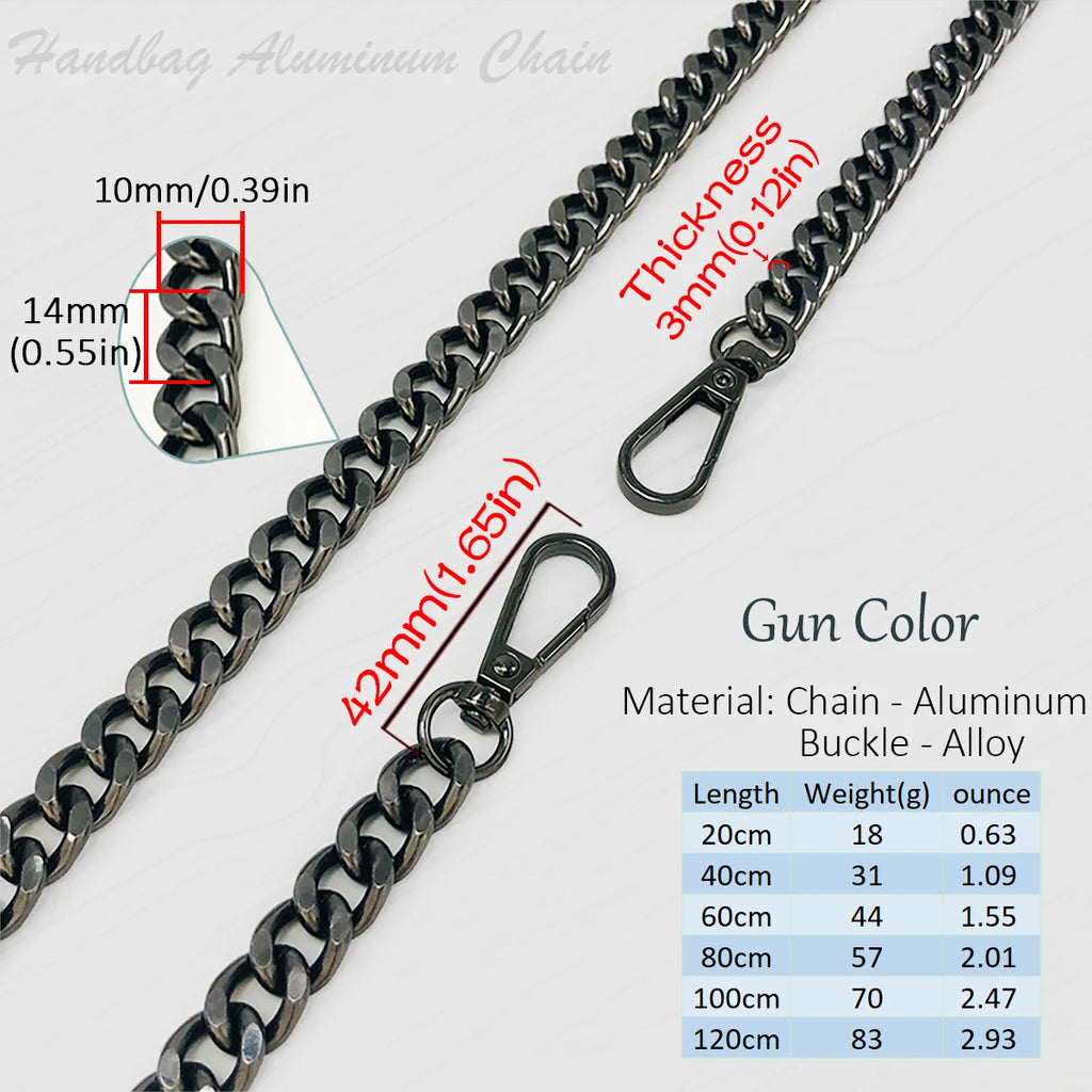 Metal Aluminum Bag Chain Replacement Parts Accessories for Hand-Woven Shoulder Handbag DIY Handmade Detachable Straps