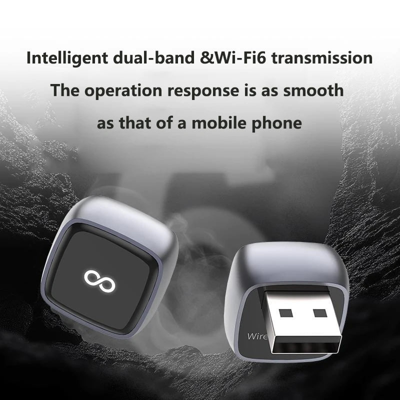 Mini 2-in-1 Wireless CarPlay Dongle Wired To Wireless AI Smart Box Universal Intelligent System Adapter Fit Most Vehicles