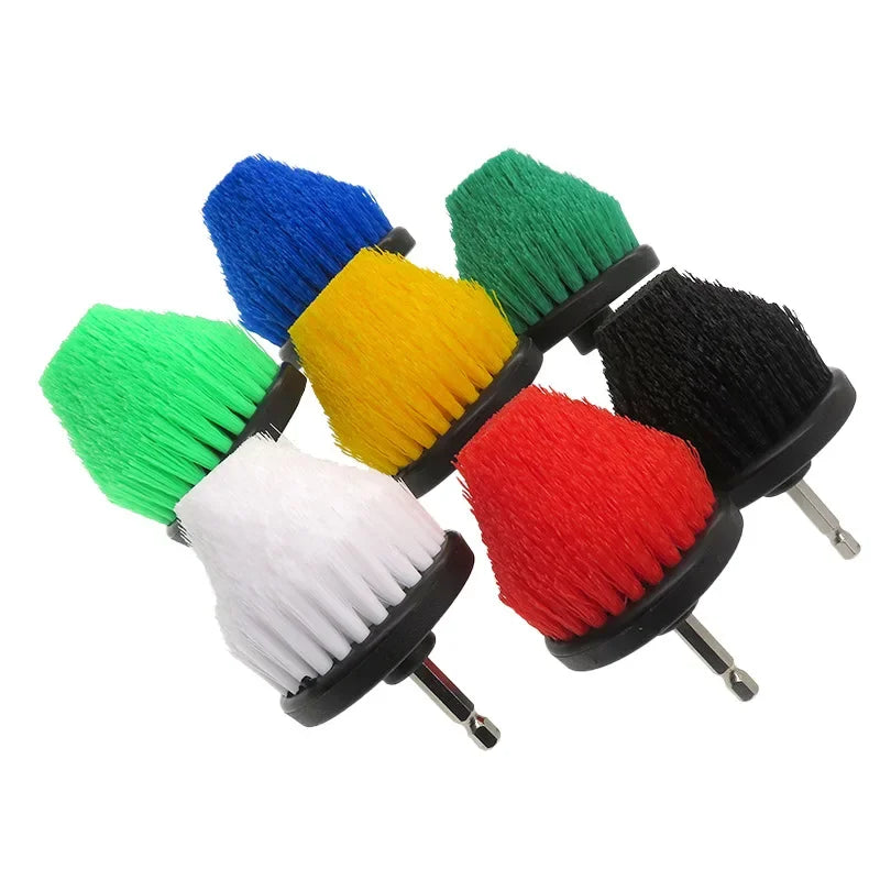 2.5''Electric Scrubber Brush Drill Extension Rod All Purpose Cleaner Car Detailing Brush 6 Color Tool Rim Brush Set Car Cleaning