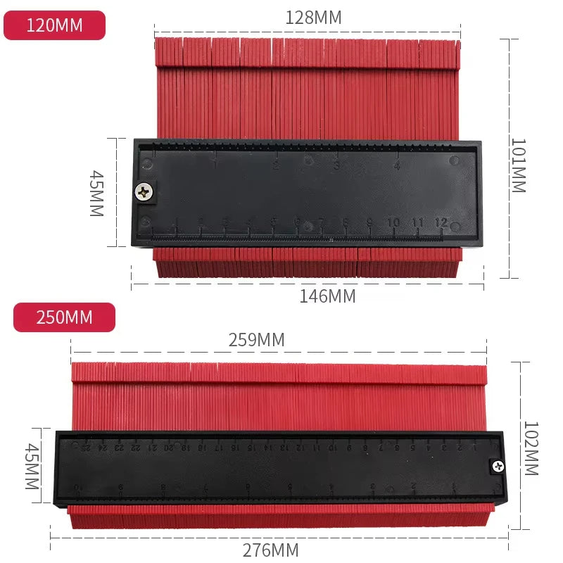 Contour Gauge Duplicator Ceramic Tile Carpet Cutting Template Profile Measuring Angle Ruler Contour Duplicator Woodworking Tools
