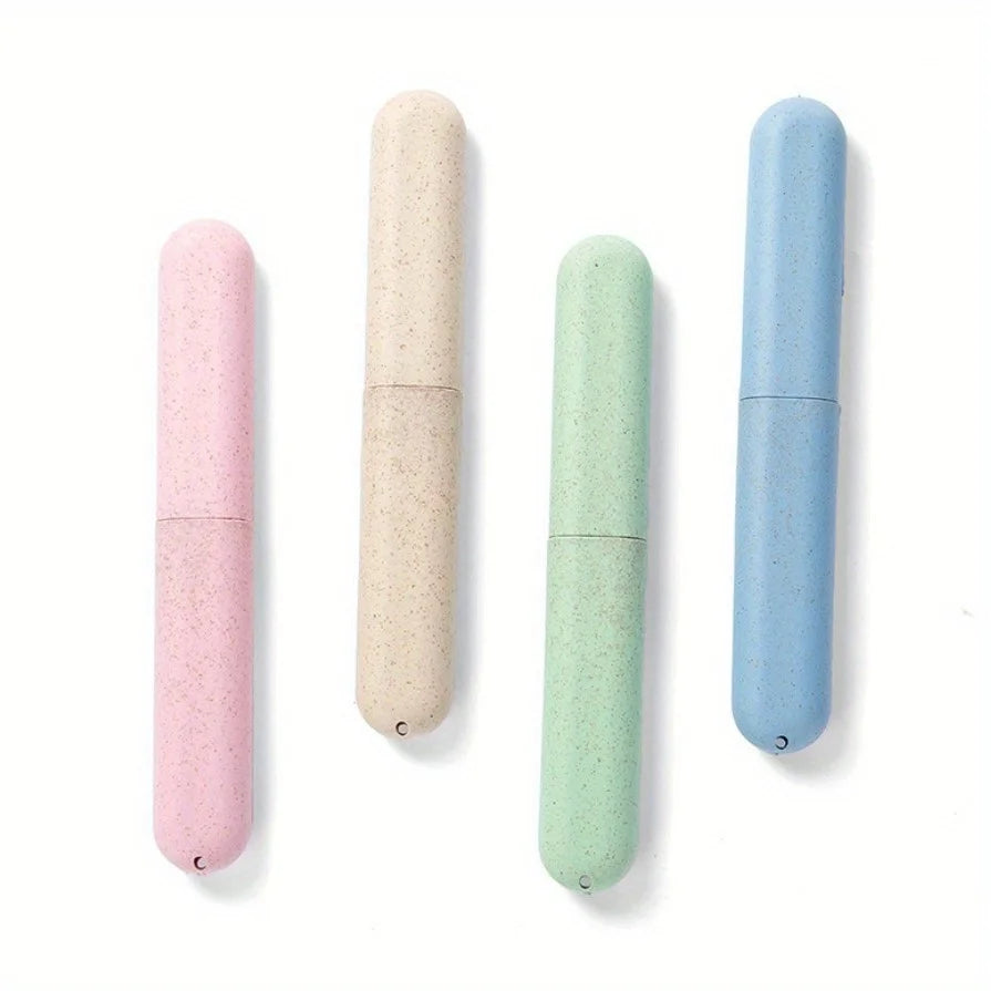 4pcs Travel Toothbrush Box, Toothbrush Storage Box,Plastic Toothbrush Holder With Air Vent, Suitable For Travel Family Packaging