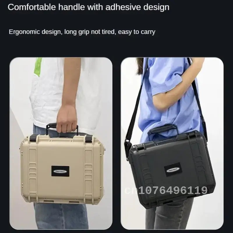 Portable Equipment Toolbox Waterproof Tool Box Hard Case Bag Tool Organizer Case Storage Box Safety Instrument Case PP Suitcase