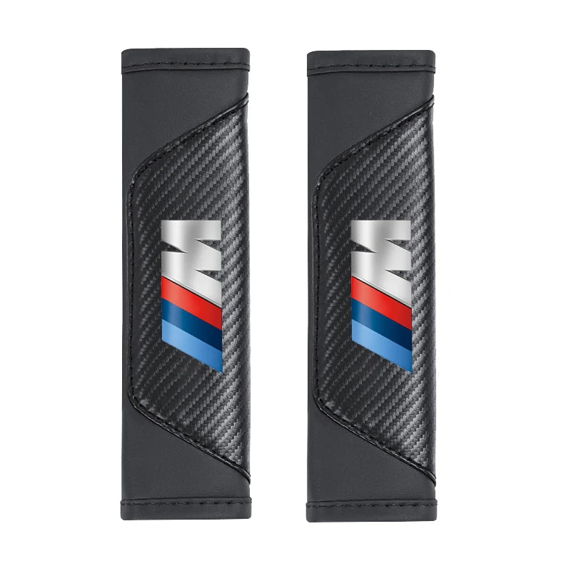 2Pcs Car Leather Seat Belt Shoulder Cushion Protective Cover Auto Tissue Box For BMW X1 X2 X3 X5 X4 X6 X7 iX3 F20 F10 F07 E