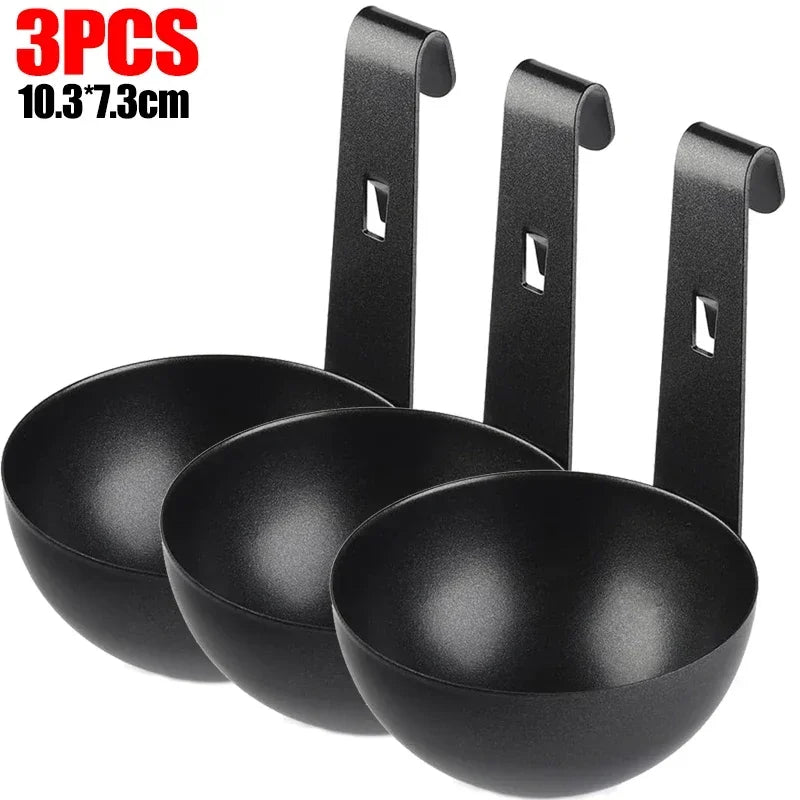 Stainless Steel Egg Poacher Nonstick Egg Boiling Heating Mold with Hanger Hook Kitchen Cooking Steaming Gadgets Tools Cookware