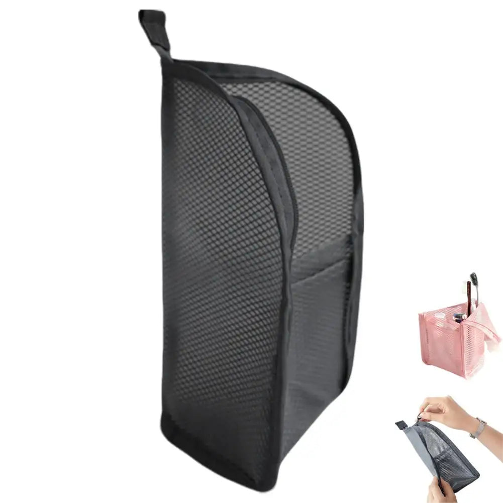 Portable Standing Toiletry Bag Large Capacity Waterproof EVA Makeup Brush Storage Box Stand Up Cosmetic Organizer For Travel