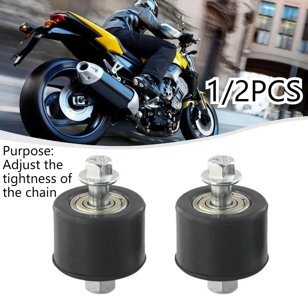 1/2PCS Motorcycle Chain Tensioner Roller Guide 8mm Pulley Wheel Slider With Bolt Gasket For YFZ 350 Car Maintenance Accessories