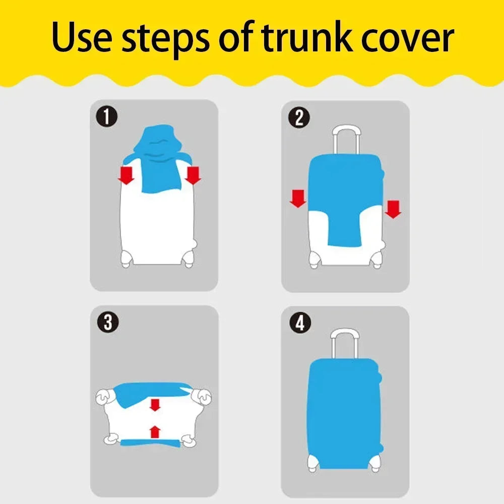 Luggage Cover Travel Suitcase Protective Cover White Series Dust-Proof Stretch Fabric for 18-32inch Baggage Case