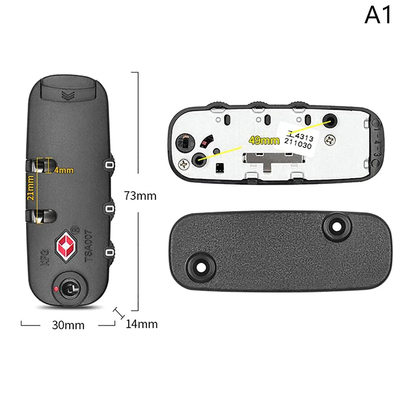 TSA 3 Digit Combination Password Lock Fixed Security Padlock For Cabinet Cupboard Locker Travel Suitcase Luggage Accessory