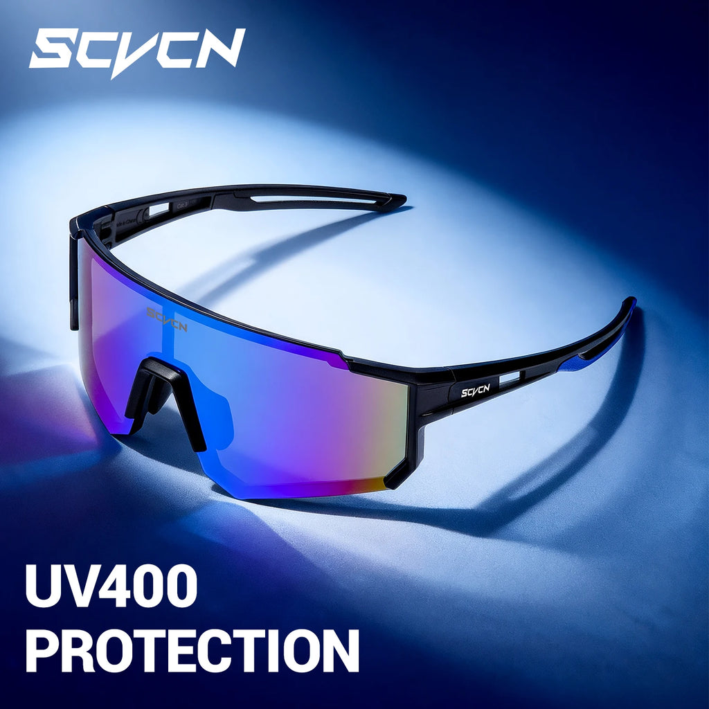 SCVCN UV400 Mountaineering Cycling Protective Glasses Running Sunglasses Stylish Hiking Driving Glasses MTB Sports Sunglasses