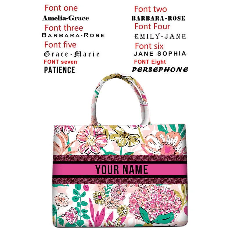 2026 New Personalized Custom Women's Tote Bag, Canvas Printed Handbag, Large Capacity Beach Bag