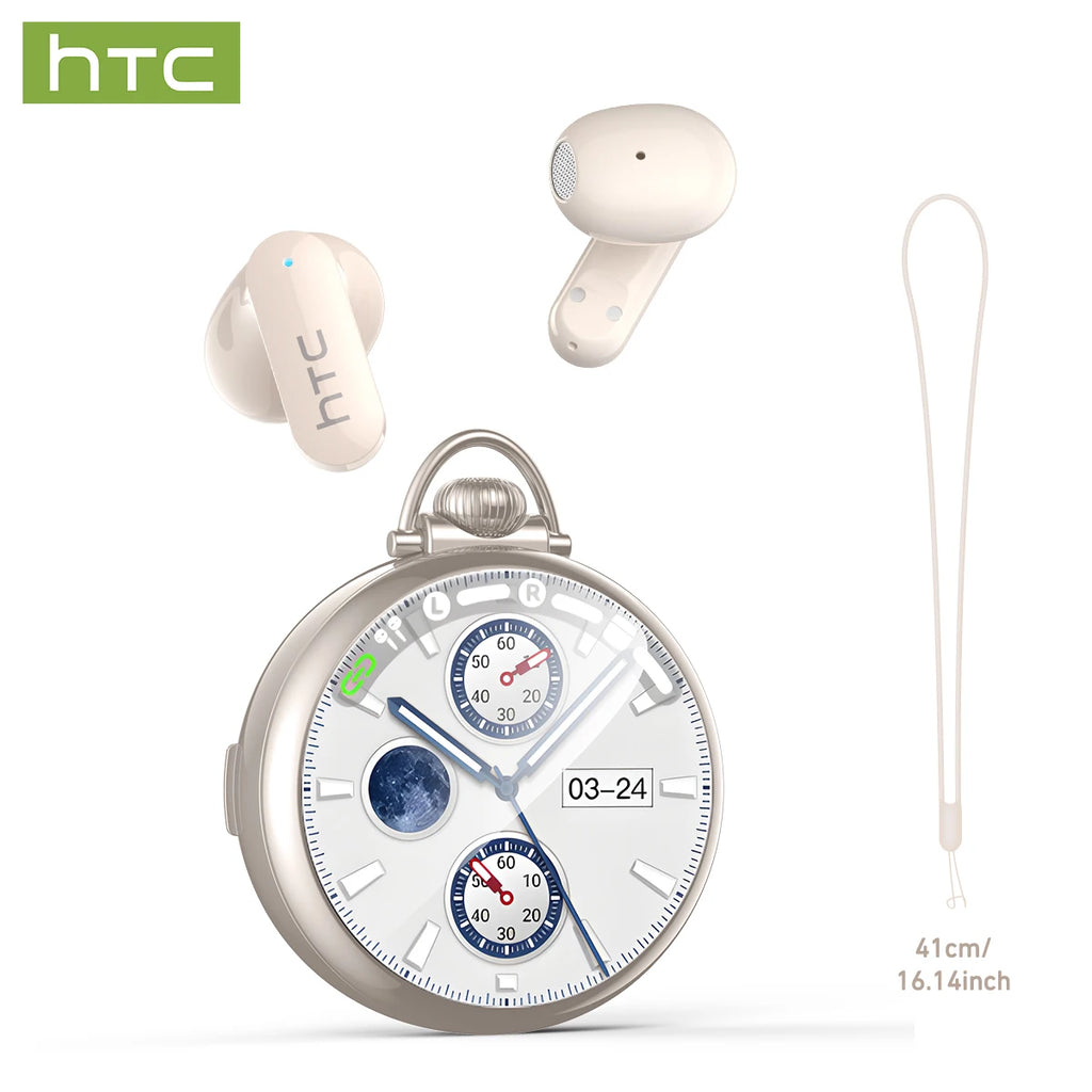 HTC NE71 True Wireless Earbuds Bluetooth 6.0 ANC Noise Cancelling IPX4 Waterproof 22H Playtime In-Ear Comfort Gaming Low Latency