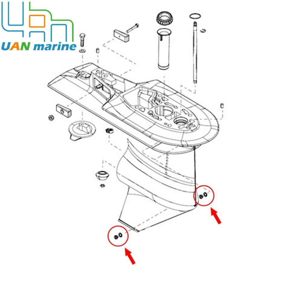 10-79953Q2 Lower Unit Drain Plug Gearcase Screw Kits For Mercury 10-79953A2 18-2244 22420 10-79953Q04