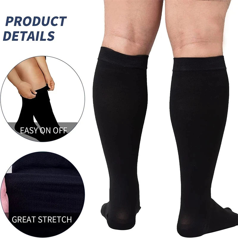 S-7XL Compression Socks Plus Size Men Women Gym Running Hiking Rugby Sports Socks Medical Varicocele Swelling Weight Loss Socks