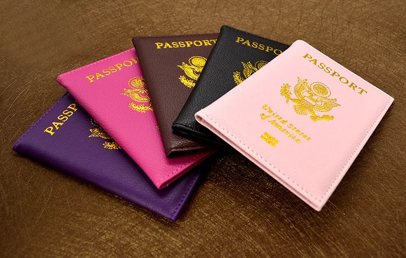 Travel Essentials USA Passport Cover Woman Cute Pink Personalized Passport Holder designer Travel Passport Case Pouch
