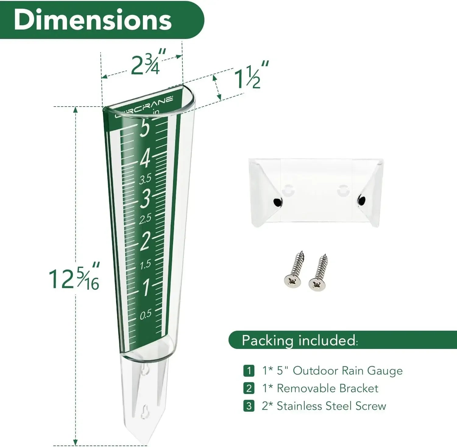 Heavy Duty Easy Read Rain Gauge Magnified Scale for Outdoor Use Durable Weather Instrument Perfect for Home Garden and Patio