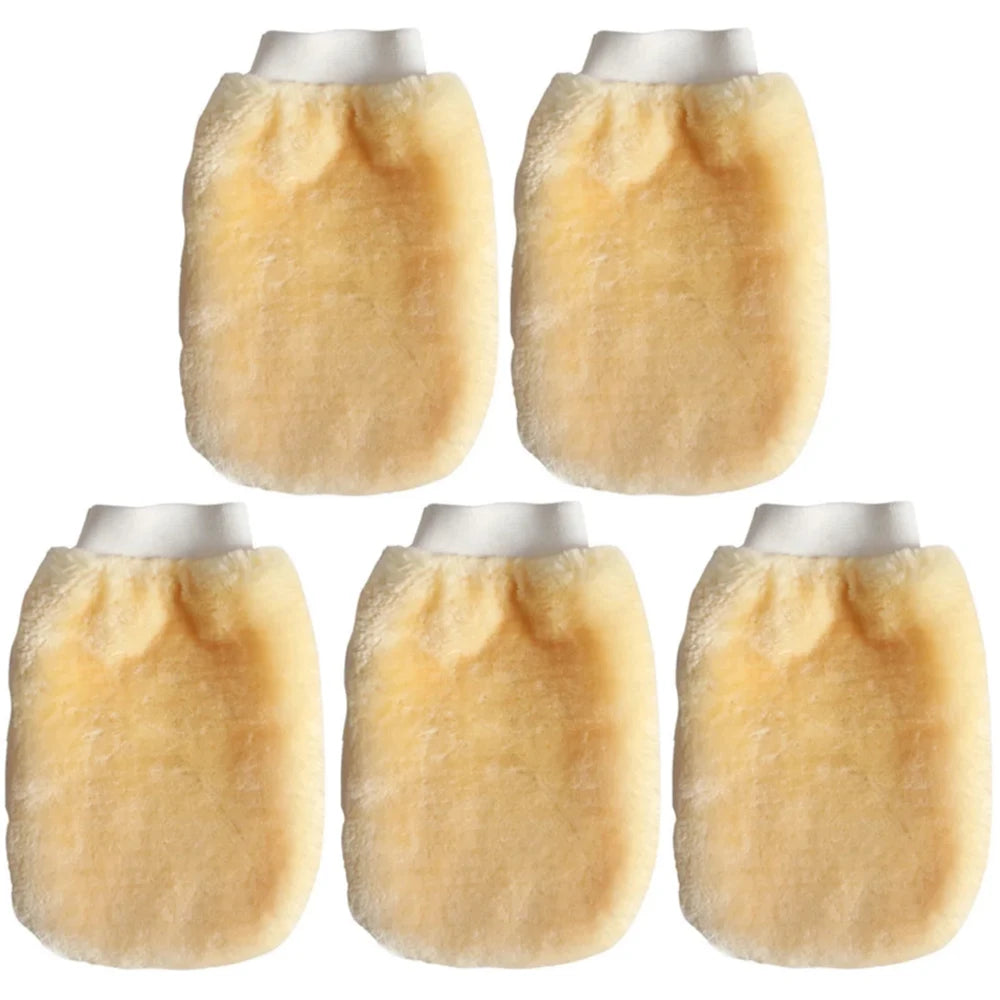 1-10 PCS Car Wash Microfiber Gloves Soft Thickened Wool Plush Waterproof Car Cleaning Mitt Double-faced Glove Car Wash Supplies