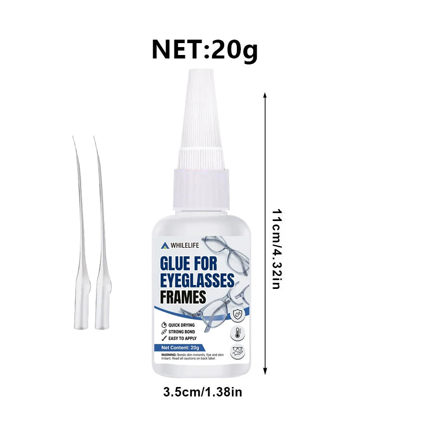 Eyeglass Frame Repair Glue, Low-Cost Clear Strong Multi-Purpose Adhesive for Glasses Frames, Rhinestones, Pearls Device Bonding