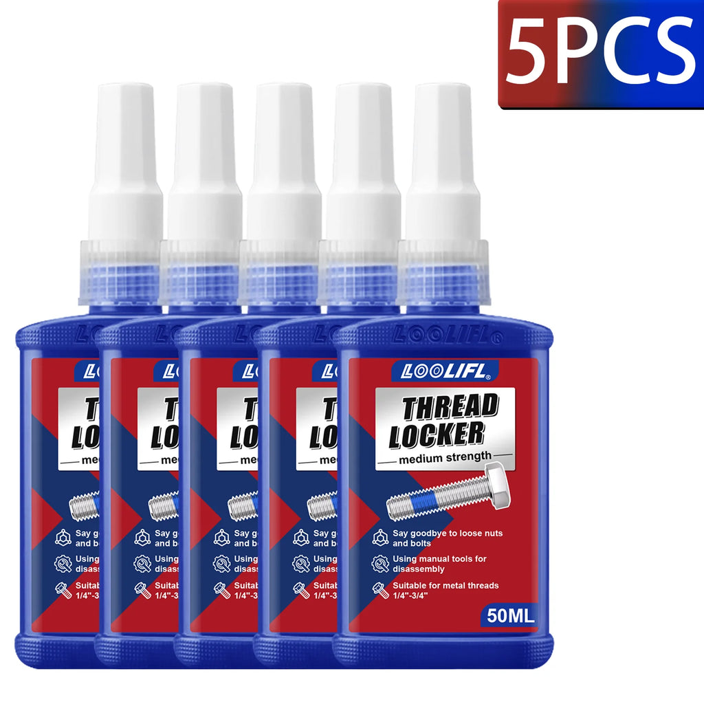 50ML 5PCS Threadlocker Screw Glue Quickly Cured Thread Locking Agent Anaerobic Adhesive Corrosion-Resistant Anti-Loosening Glue