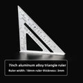 1pcs 7Inch Triangle Ruler Measurement Tool Aluminium Alloy Carpenter Tools Inch Metric Angle Ruler Square Woodworking Tools New