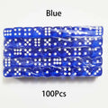 100PCS  D6 Dice 12mm 6 Sided Multicolor Transparent Color Acrylic Rounded Edges Dice For Table