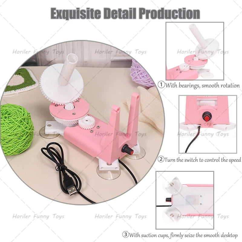 Electric Wool Winder for Crocheting Motor Drive Automatic Yarn Ball Winder Efficient Auto Yarn Winder With Adjustable Speed