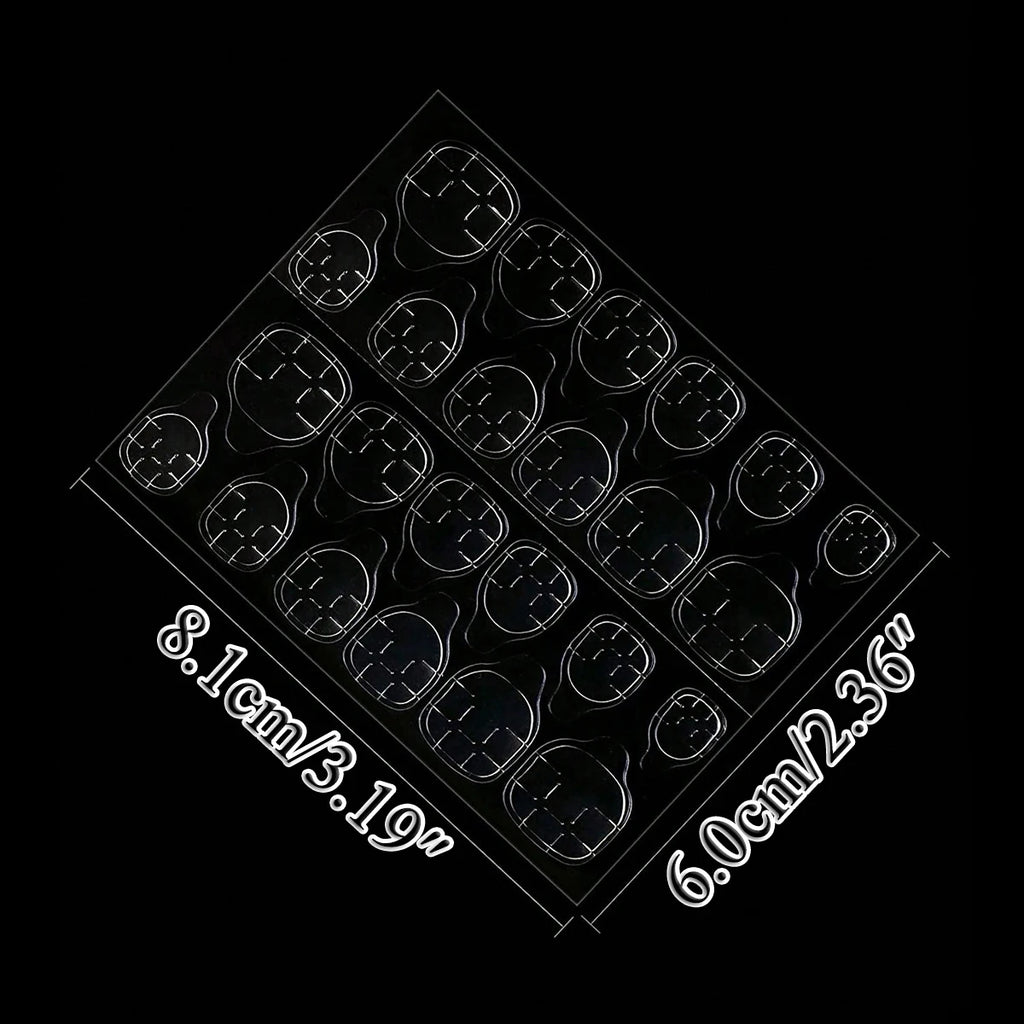 30 TO 160 Sheets Transparent Nail Adhesive Jelly Double-Sided Glue Stickers for Press On Nails & False Nails (24 Pills/Sheet)