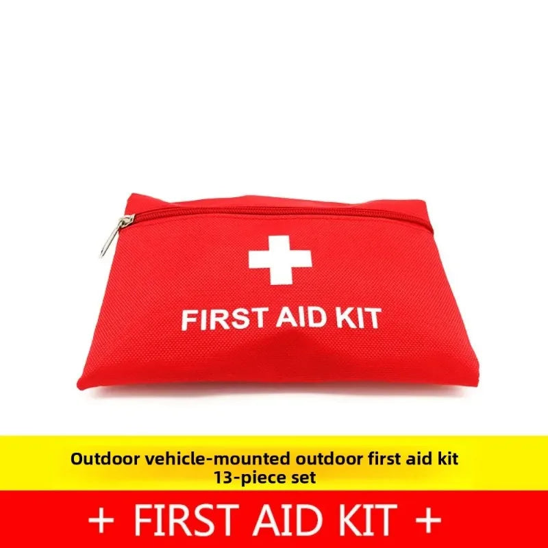 13-Piece All-in-One First Aid Kit Portable Compact Survival Kit for Outdoor Wilderness Travel with Complete Wound Care Supplies