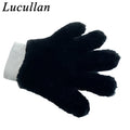 Lucullan Double Side Synthetic Wool Paw Mitt Super Soft Scratch Free 5-Finger Car Detailing Glove