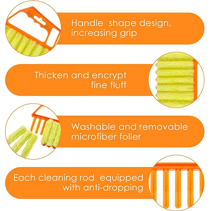 SEAMETAL Microfiber Car Window Cleaning Brush Washable Car Air Vent Duster Blinds Dust Removal Brush for Car Home Cleaner Tools