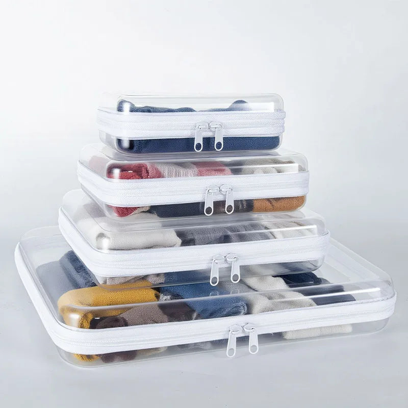 Storage Box Case Square Plastic Containers Box Travel Cosmetics Bag Bathing/Toy Organize Bag Waterproof Zipper Bag Travel Bag