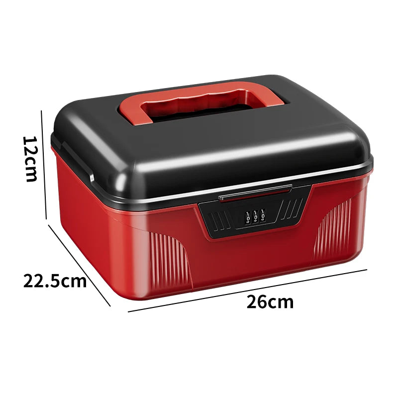 Portable Tool Box with Password lock Multi-layer Tool Storage Box Large-Capacity Car Tools Organizer Auto Parts Organizer