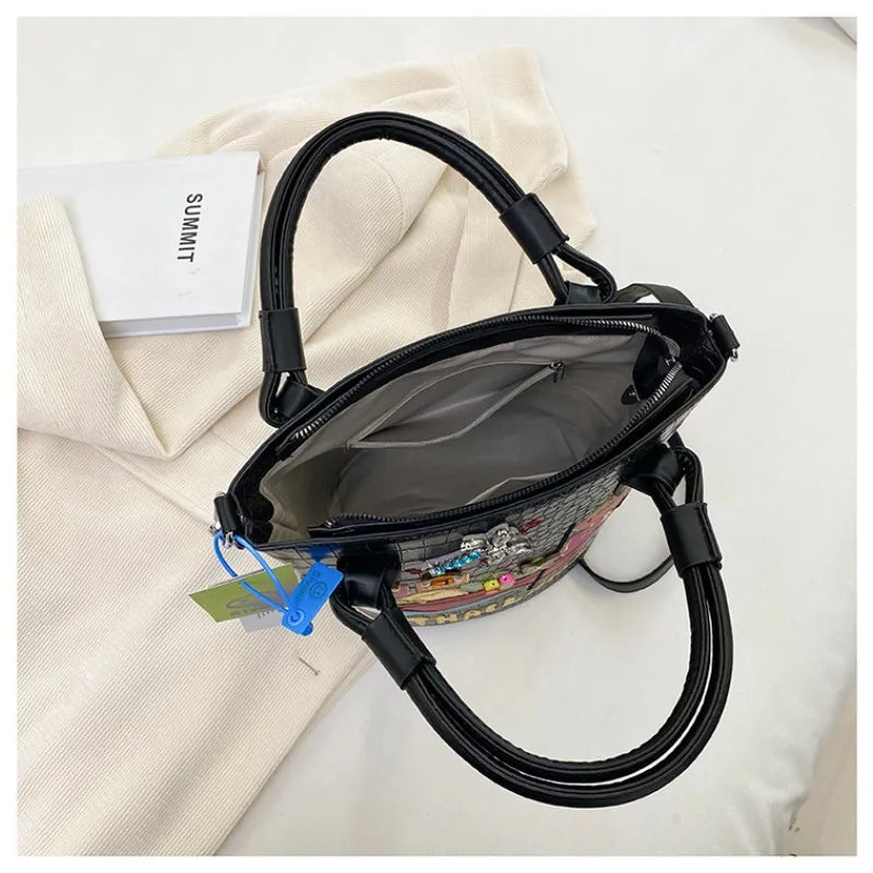 2026 New Large Capacity Commute Stylish Design Crossbody Bags Fashion Zipper Sewing Thread Sweet PU Women's Shoulder Bags