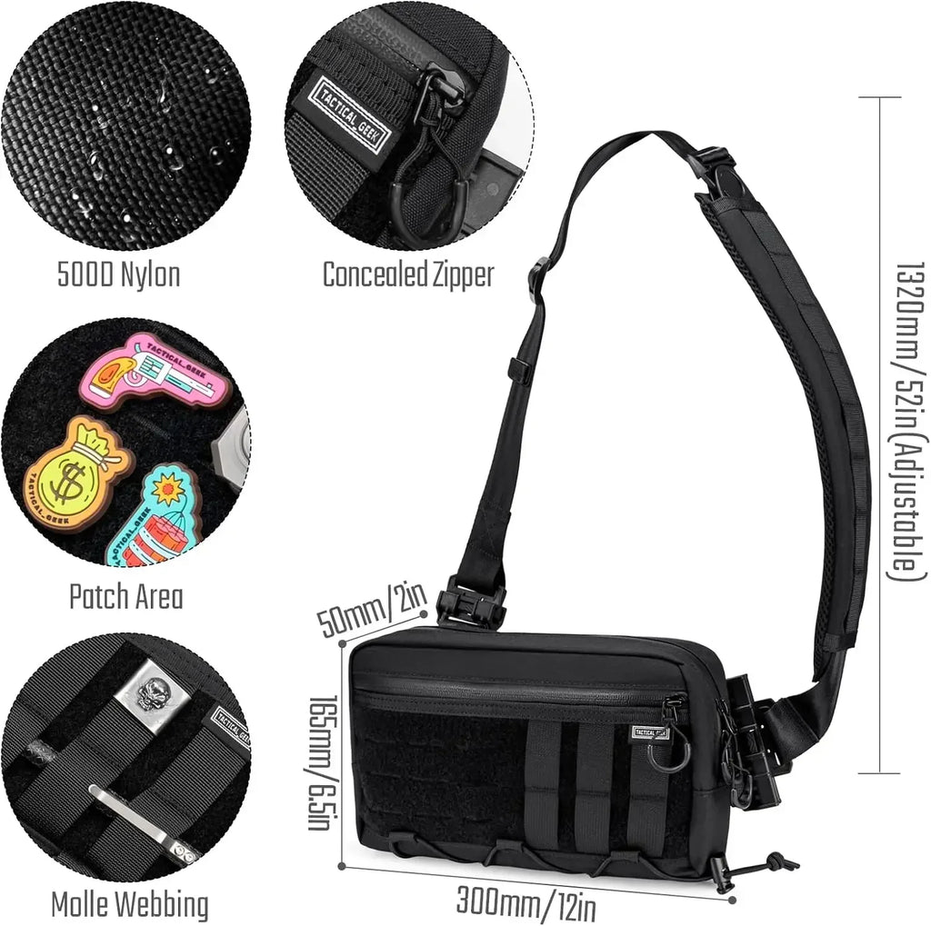 Tactical Geek Cache L3 EDC Sling Bag Chest, Lightweight Shoulder Daypack