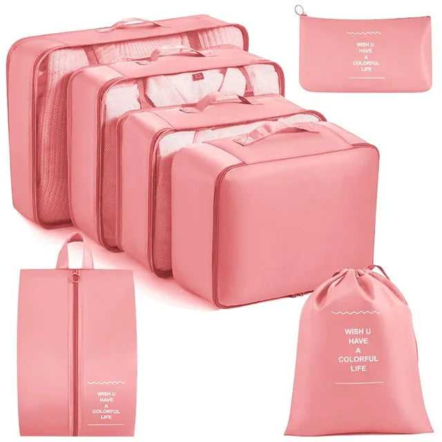 11Pcs Travel Packing Cubes Set Waterproof Luggage Organizer Drawstring Storage Bags for Clothes Shoes Underwear Cosmetic