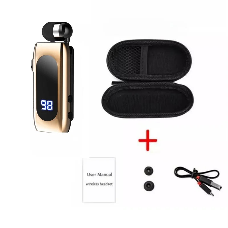 K55 Lavalier Business Bluetooth 5.2 Headphone Talk/music Time 20 Hours,led Digital Display,noice Cancelling Wireless Earphones