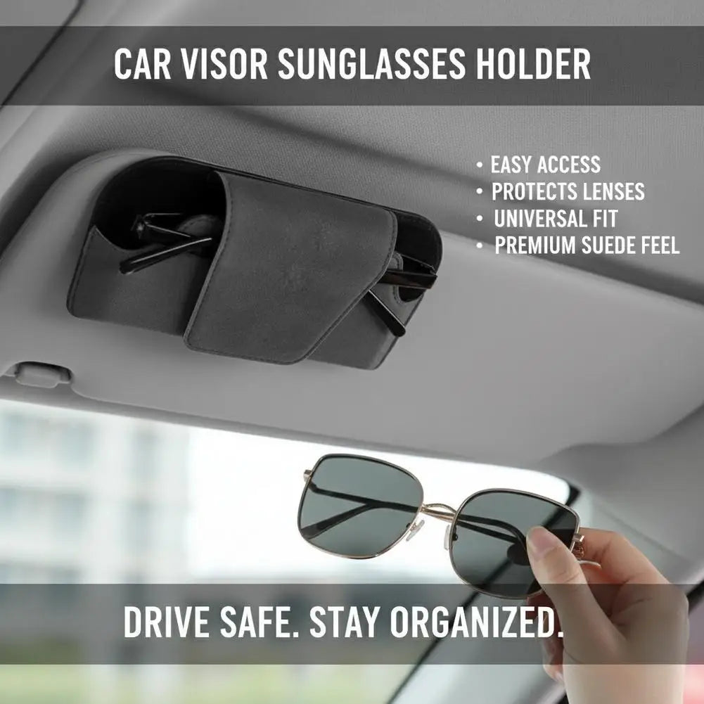 Portable Car Glasses Case Universal Sun Visor Sunglasses Holder Box OneHand Access Eyeglass Storage Auto Accessories