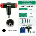 1-6Nm T-Handle Preset Torque Wrench Screwdriver Tool Compatible with Standard 1/4" Hex Bits 2Nm 4Nm 6Nm Safe and Fast Hex