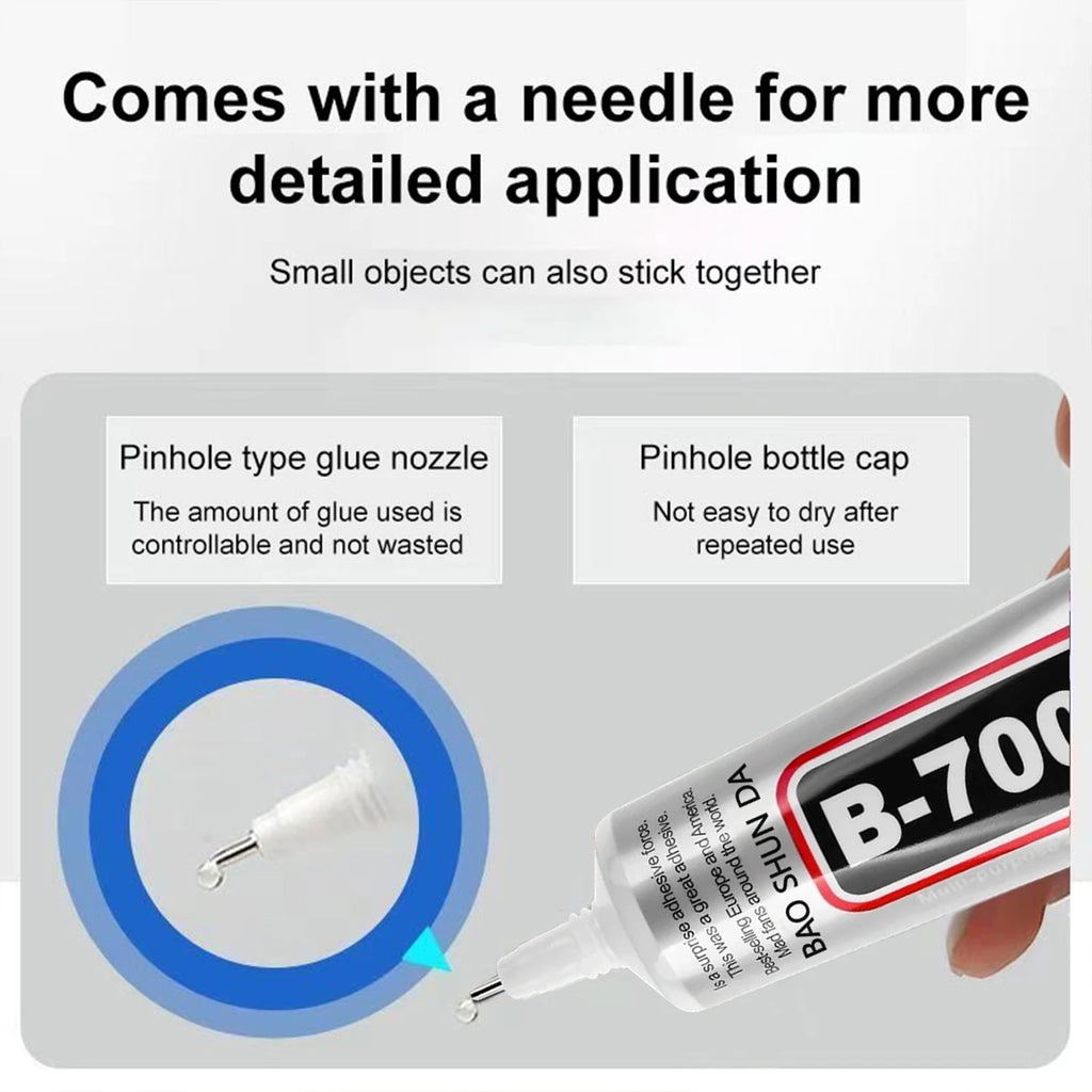LOOLIFL B7000 Universal Transparent super Glue for Cell Phone Repair-Jewellery, Jade, precious metals, High Adhesive for wood,Glass，Plastic, quick Drying-With Precision Applicator (15ML/25ML/50ML/110ML)