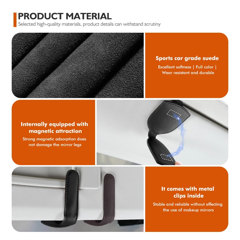 Car Sun Visor Glasses Universal Holder Clip Auto Accessories For Audi Quattro A4 A5 Q5 A1 Q7B6 B8 B7 B9 B5 A3 8P 8V 8L A6