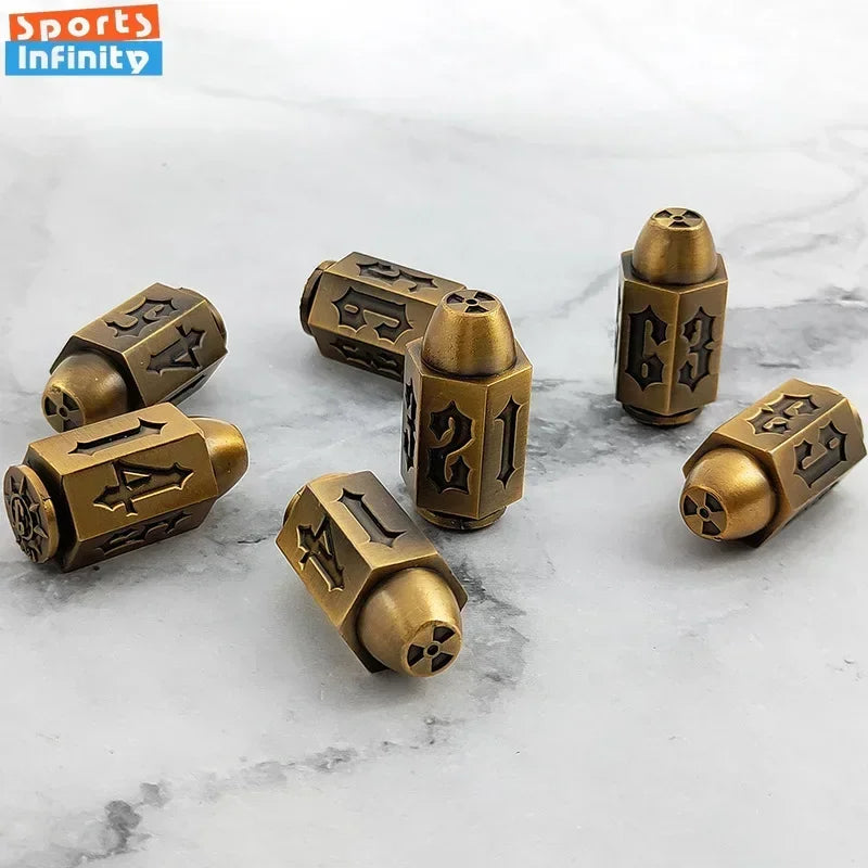 1pc of D6 Bullet Metal Dice Set for DND RPG Table Board Game Polyhedral Dice Number Dice KIT